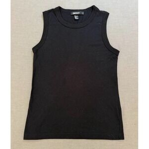 Vintage DKNY Shirt Women Small Black Sleeveless Pullover‎ Blouse Ladies.